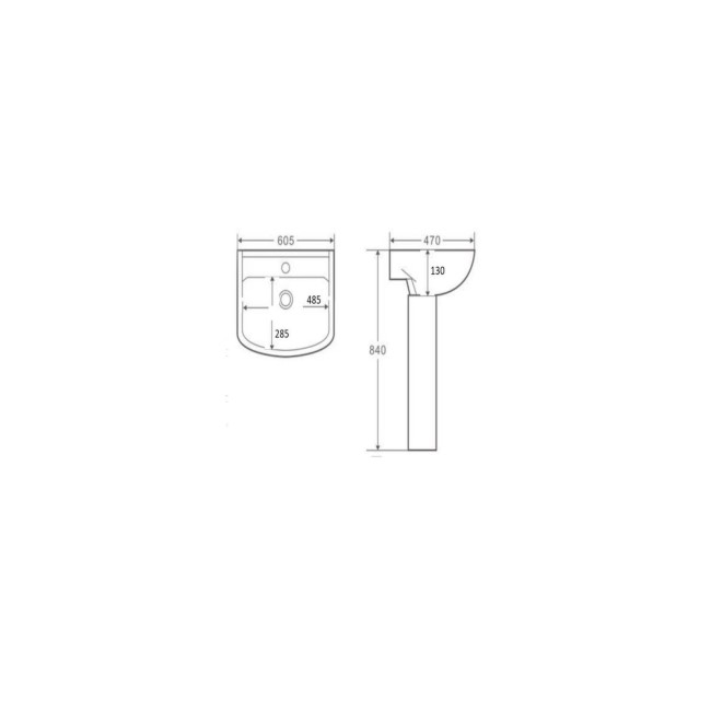 Rimless Close Coupled Toilet and Basin Suite - Ashford