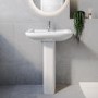 Rimless Close Coupled Toilet and Basin Suite - Ashford