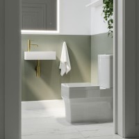 Close Coupled Toilet and Left Hand Wall Hung Basin Cloakroom Suite - Ashford