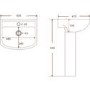 Grade A2 - Modern Pedestal Basin 605mm - Ashford