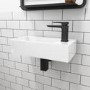 Cloakroom Suite with Right Hand Basin, Wall Hung Toilet & Soft Close Seat