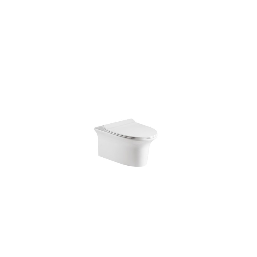 Cloakroom Suite with Right Hand Basin, Wall Hung Toilet & Soft Close Seat