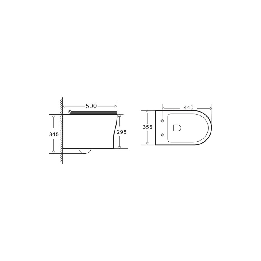 Cloakroom Suite with Right Hand Basin, Wall Hung Toilet & Soft Close Seat