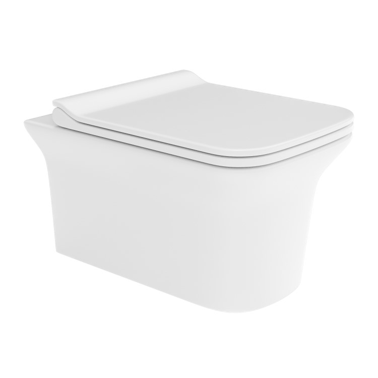 Wall Hung Rimless Toilet with Slim Soft Close Seat - Santiago