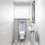 Wall Hung Rimless Toilet with Soft Close Seat Frame Cistern and Brass Flush - Santiago