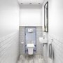 Grade A1 - Wall Hung Rimless Toilet with Soft Close Seat Frame Cistern and Chrome Flush - Santiago