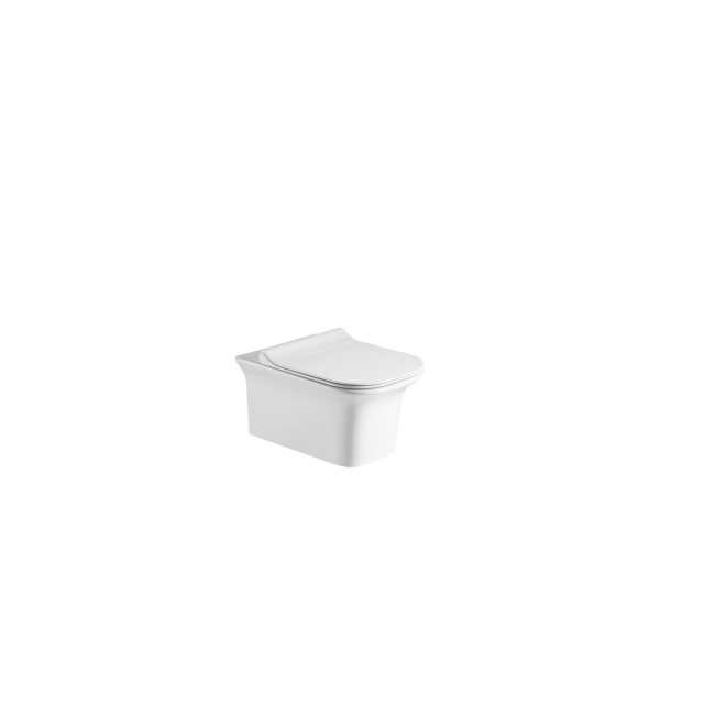 Wall Hung Rimless Toilet with Soft Close Seat Frame Cistern and Chrome Flush - Santiago