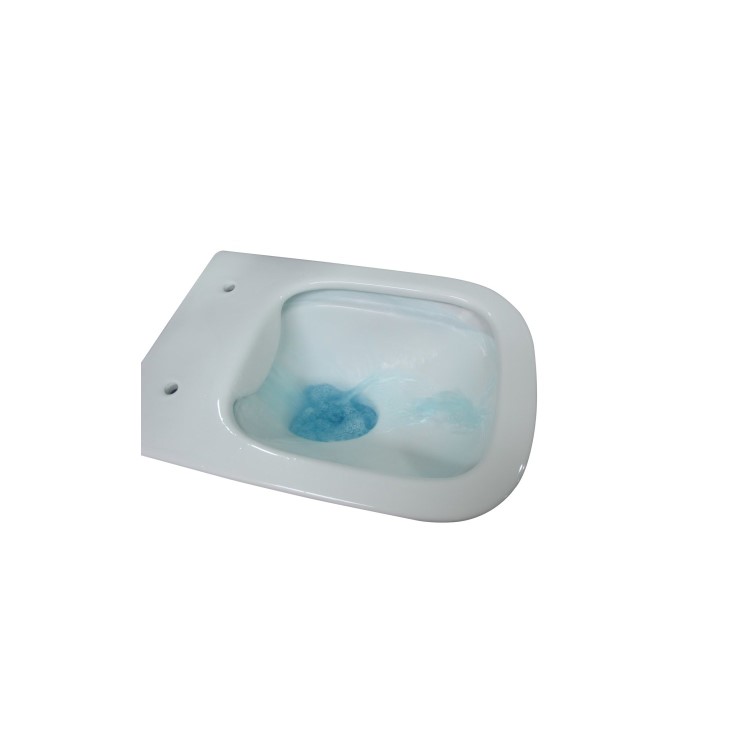 Grade A1 - Wall Hung Rimless Toilet with Soft Close Seat Frame Cistern and Chrome Flush - Santiago