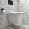 Cloakroom Suite with Left Hand Basin, Wall Hung Rimless Toilet &amp; Soft Close Seat