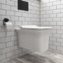 Cloakroom Suite with Basin, Wall Hung Rimless Toilet & Soft Close Seat
