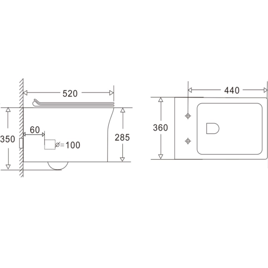 Cloakroom Suite with Basin, Wall Hung Rimless Toilet & Soft Close Seat