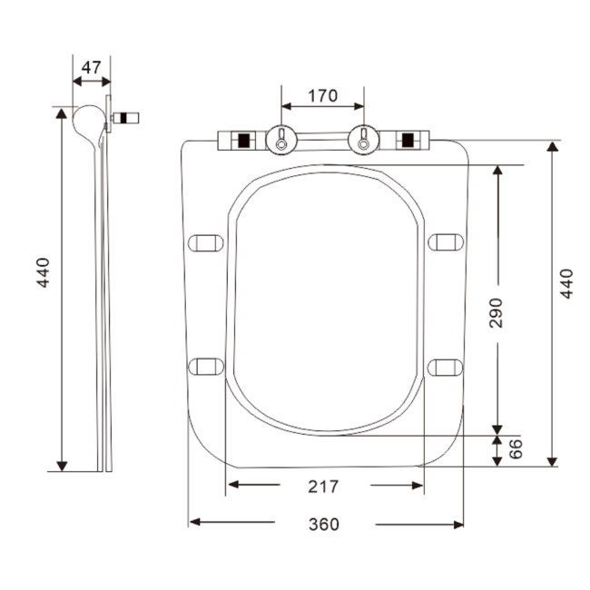 Wall Hung Rimless Toilet with Slim Soft Close Seat - Santiago