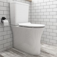Grade A1- Close Coupled Rimless Comfort Height Toilet with Soft Close Slim Seat - Indiana