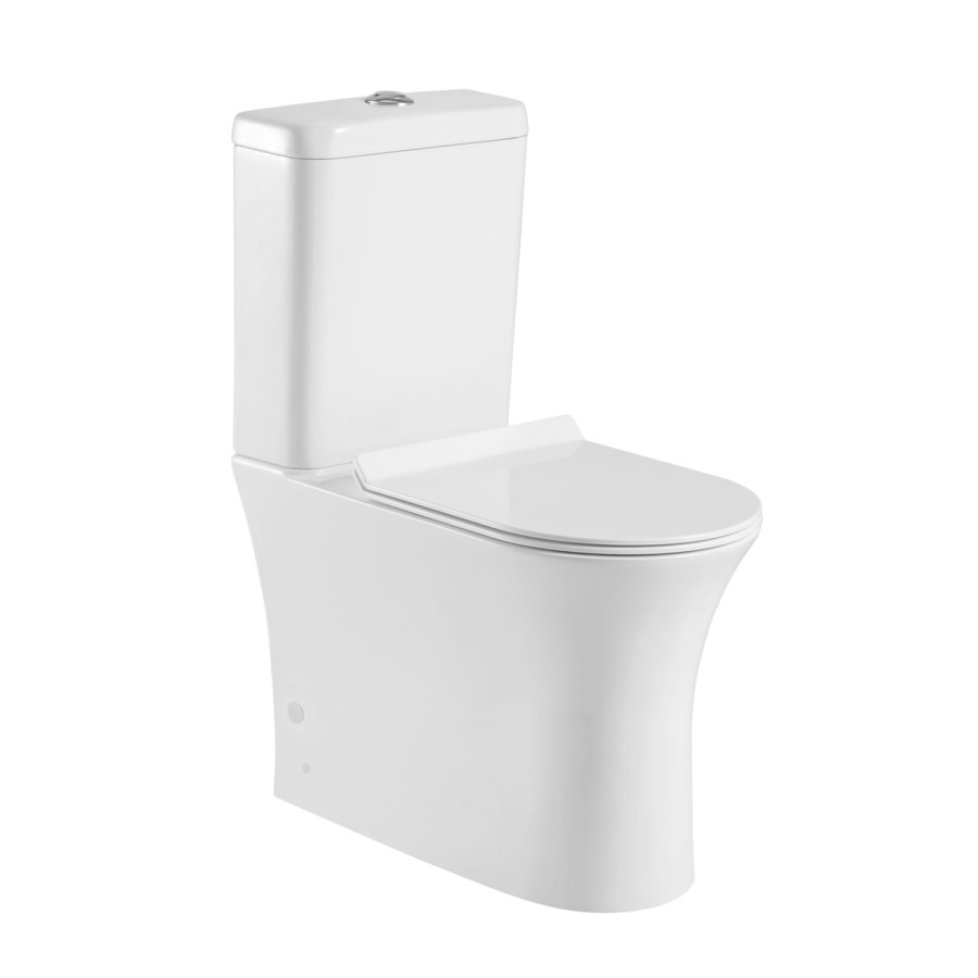 ONLY OPENED - Close Coupled Rimless Comfort Height Toilet with Soft Close Slim Seat - Indiana