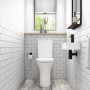 Grade A1- Close Coupled Rimless Comfort Height Toilet with Soft Close Slim Seat - Indiana