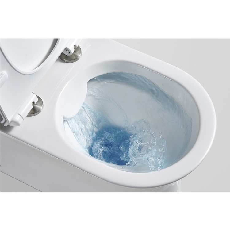 Close Coupled Rimless Comfort Height Toilet with Soft Close Slim Seat - Indiana