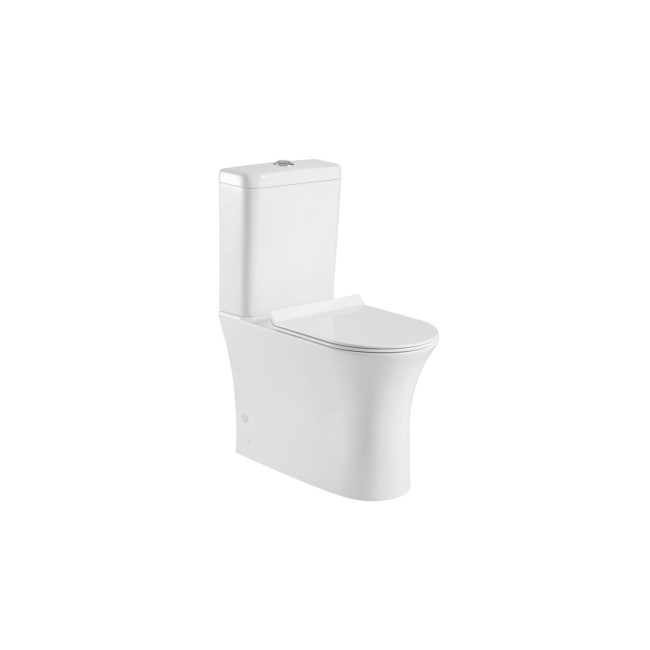 Grade A1 - Indiana Rimless Comfort Height CC WC and Soft Close Slim Seat and Detroit Wall Hung Basin Suite