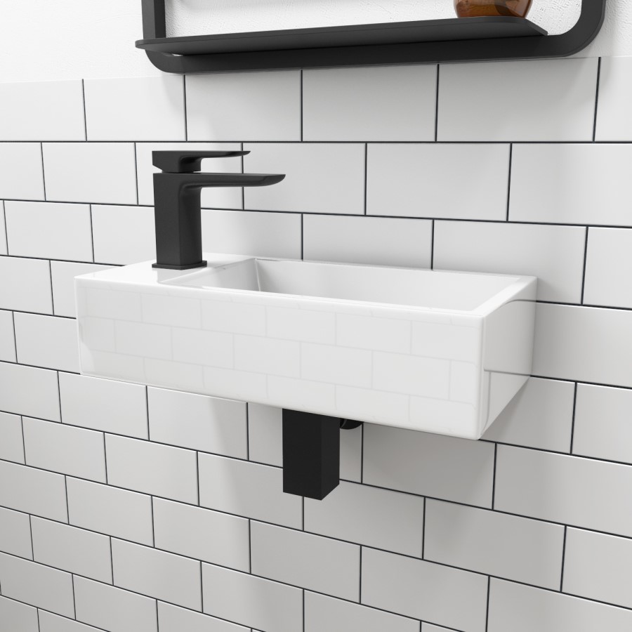 Cloakroom Suite with Left Hand Basin, Comfort Height Toilet & Soft Close Seat
