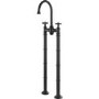 Black Freestanding Bath Shower Mixer and Wall Mounted Basin Tap Set - Camden