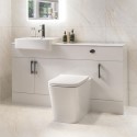 BUN/BeBa_25981/77051 1500mm White Toilet and Sink Unit with Storage Unit and Square Toilet - Harper