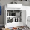 1500mm White Toilet and Sink Unit with Storage Unit and Square Toilet - Harper