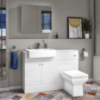 1200mm White Toilet and Sink Unit with Square Toilet - Harper 1200mm White Toilet and Sink Unit with Square Toilet - Harper