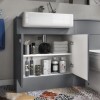 1200mm Grey Toilet and Sink Unit with Square Toilet - Harper