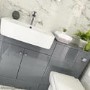 1200mm Grey Toilet and Sink Unit with Round Toilet - Harper
