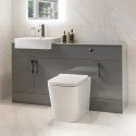 BUN/BeBa_25982/77050 1500mm Grey Toilet and Sink Unit with Storage Unit and Square Toilet - Harper