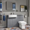 1200mm Grey Toilet and Sink Unit with Square Toilet - Harper