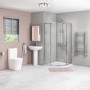 Juno 1000x1000mm Quadrant Enclosure with Newport Toilet and Basin Suite