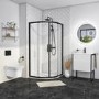 900mm Black Quadrant Shower Enclosure with Shower Tray- Pavo