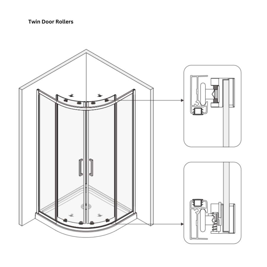 Grade A1 - Black 8mm Glass Quadrant Shower Enclosure 800mm  - Pavo