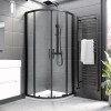 Black 8mm Glass Quadrant Shower Enclosure with Shower Tray 800mm - Pavo