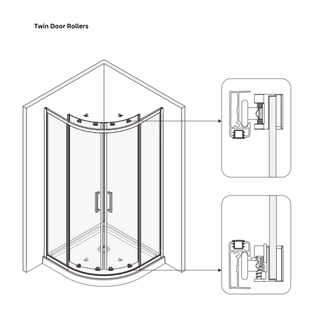 Black 8mm Glass Quadrant Shower Enclosure with Shower Tray 800mm - Pavo