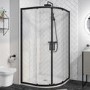 800mm Black Quadrant Shower Enclosure with Premium Shower Tray- Pavo