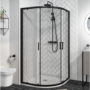 900mm Black  Quadrant Shower Enclosure with Premium Shower Tray- Pavo