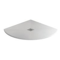 800mm Ultra Low Profile Stone Resin Quadrant Shower Tray with Waste   - Silhouette