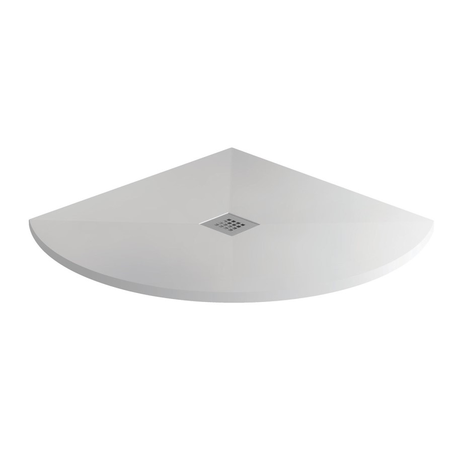 800mm Ultra Low Profile Stone Resin Quadrant Shower Tray with Waste   - Silhouette
