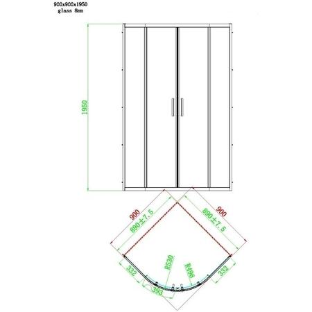 900mm Black  Quadrant Shower Enclosure with Premium Shower Tray- Pavo