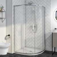 GRADE A1 - Pavo 1000x800mm 8mm Quadrant Shower Enclosure - Chrome 