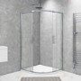 GRADE A1 - Pavo 1000x800mm 8mm Quadrant Shower Enclosure - Chrome 
