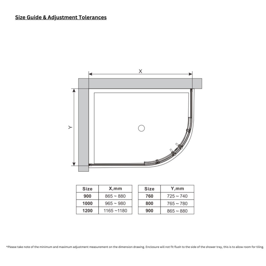 1200x800mm Right Hand Offset Quadrant Shower Enclosure With Shower Tray - Pavo
