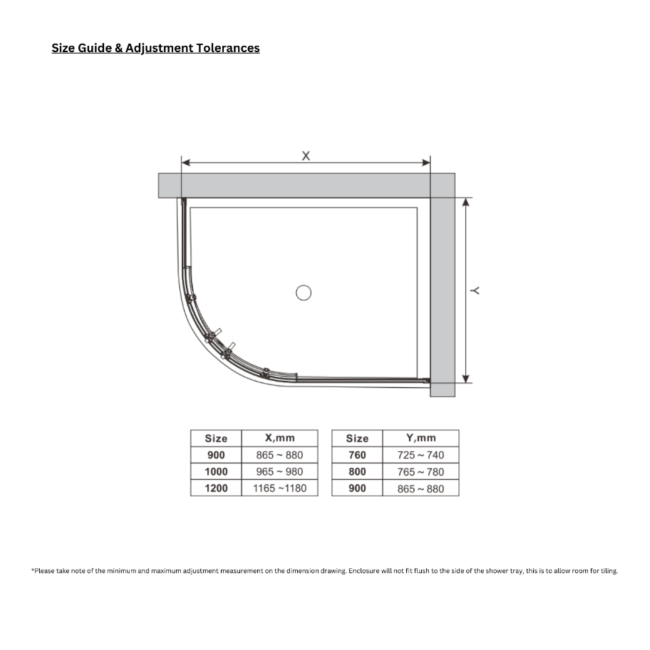 Black 8mm Glass Left Hand Offset Quadrant Shower Enclosure with Shower Tray 900x760mm - Pavo