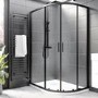 Black 8mm Right-Hand Offset Quadrant Shower Enclosure With Shower Tray 1000x800mm -  Pavo