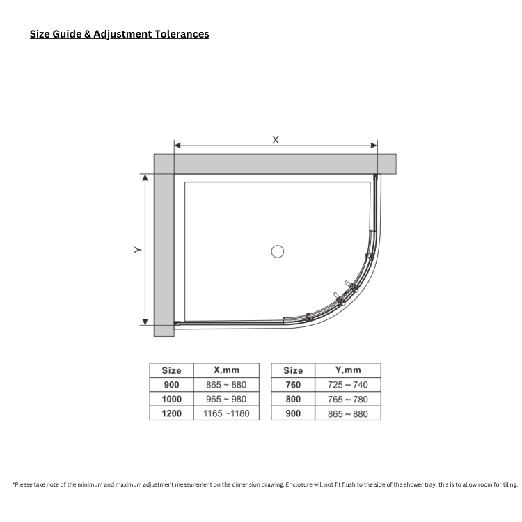 Black 8mm Right-Hand Offset Quadrant Shower Enclosure With Shower Tray 1000x800mm -  Pavo