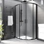 1000x900mm Black Left Hand Offset Quadrant Shower Enclosure With Shower Tray - Pavo