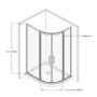 1000x900mm Black Left Hand Offset Quadrant Shower Enclosure With Shower Tray - Pavo