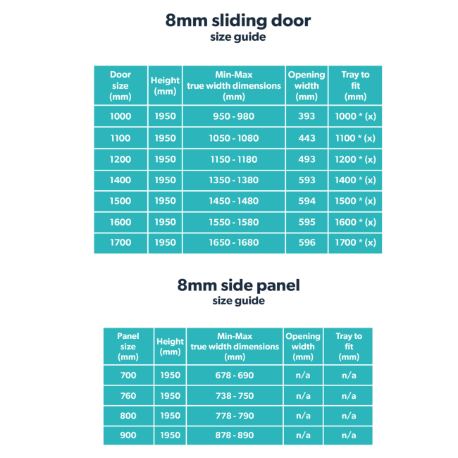 Chrome 8mm Glass Rectangular Sliding Shower Enclosure 1000x700mm - Pavo