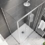 Chrome 8mm Glass Rectangular Sliding Shower Enclosure with Low Profile Shower Tray 1200x800mm - Pavo